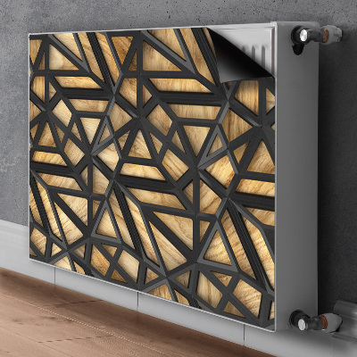 Magnetisk radiatorkåpa Svart geometriskt mönster