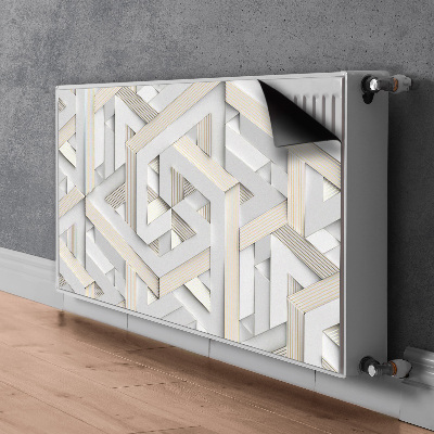 Magnetisk radiatorkåpa Mönster av 3D-geometrilinjer