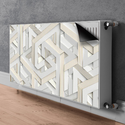 Magnetisk radiatorkåpa Mönster av 3D-geometrilinjer