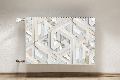 Magnetisk radiatorkåpa Mönster av 3D-geometrilinjer