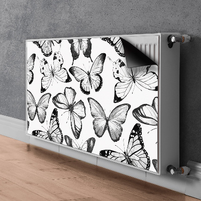 Magnetisk radiatorkåpa Svart och vit fjäril