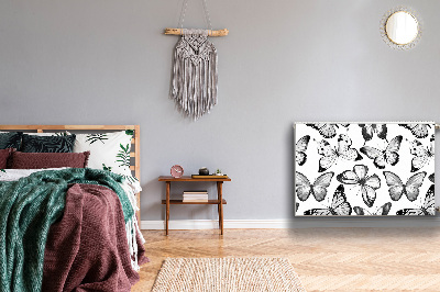 Magnetisk radiatorkåpa Svart och vit fjäril