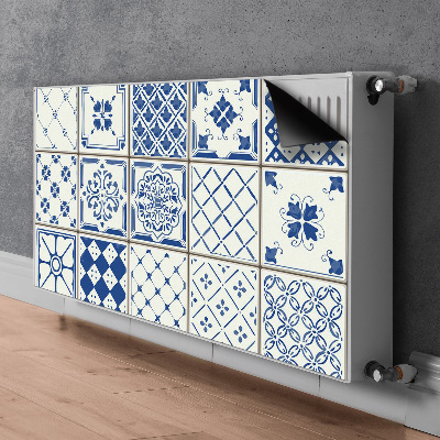 Magnetiskt radiatorskydd Blå kakel