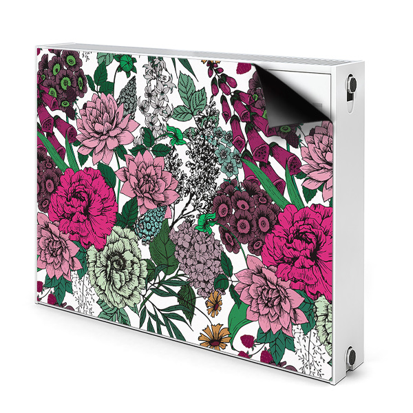 Magnetisk radiatorkåpa Vintage blommor