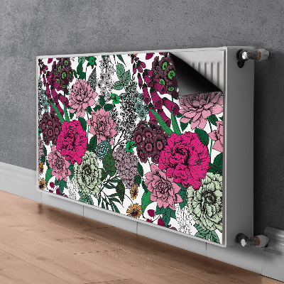 Magnetisk radiatorkåpa Vintage blommor