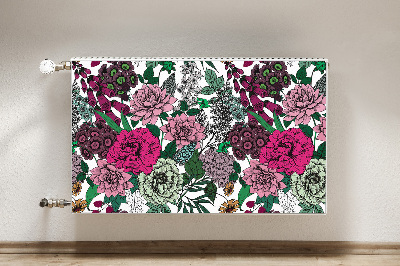 Magnetisk radiatorkåpa Vintage blommor