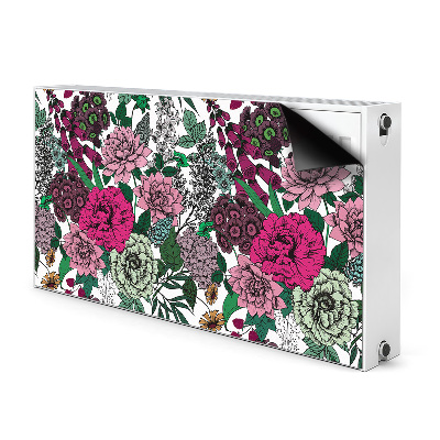 Magnetisk radiatorkåpa Vintage blommor