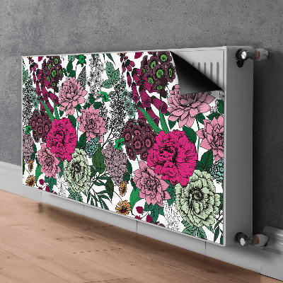 Magnetisk radiatorkåpa Vintage blommor