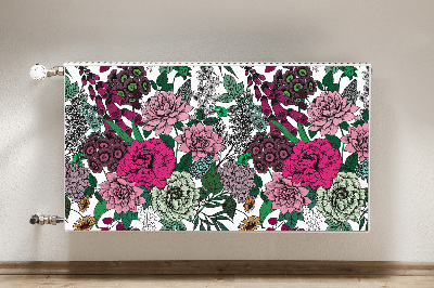 Magnetisk radiatorkåpa Vintage blommor