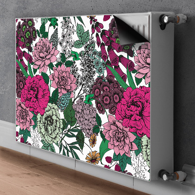 Magnetisk radiatorkåpa Vintage blommor