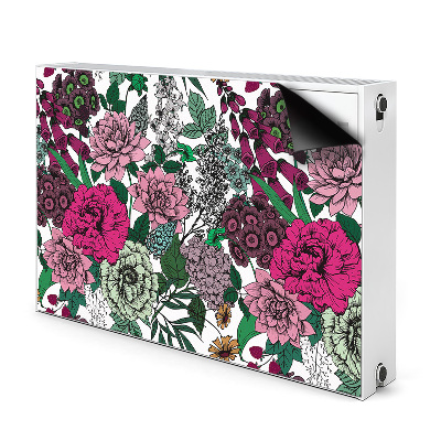 Magnetisk radiatorkåpa Vintage blommor