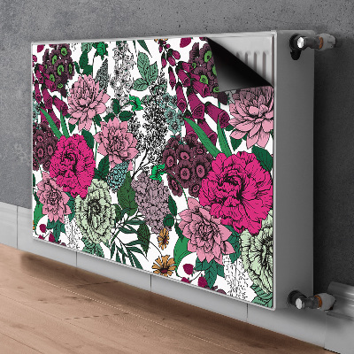 Magnetisk radiatorkåpa Vintage blommor