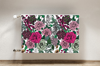 Magnetisk radiatorkåpa Vintage blommor
