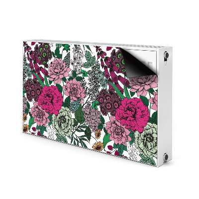 Magnetisk radiatorkåpa Vintage blommor