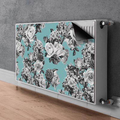 Magnetisk radiatorkåpa Svarta och vita rosor
