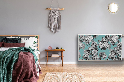 Magnetisk radiatorkåpa Svarta och vita rosor