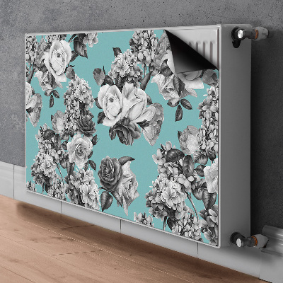 Magnetisk radiatorkåpa Svarta och vita rosor