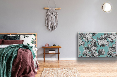 Magnetisk radiatorkåpa Svarta och vita rosor