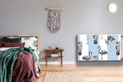 Magnetisk radiatorkåpa Flamingo och ananas