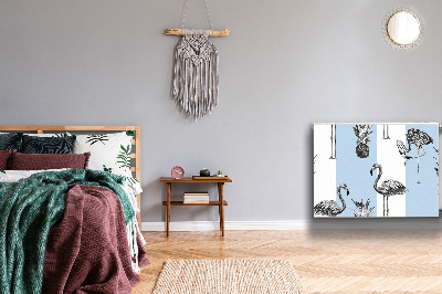 Magnetisk radiatorkåpa Flamingo och ananas
