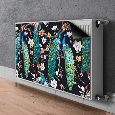 Magnetiskt radiatorskydd Påfåglar