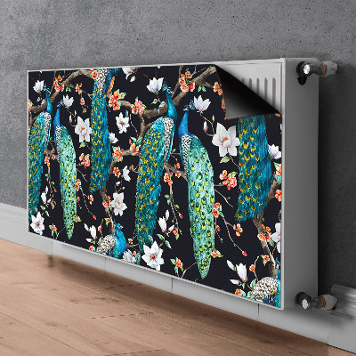 Magnetiskt radiatorskydd Påfåglar