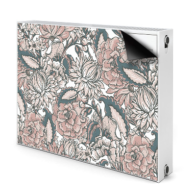 Magnetisk radiatorkåpa Rosa blommor