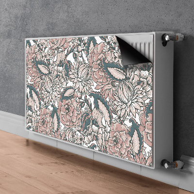 Magnetisk radiatorkåpa Rosa blommor
