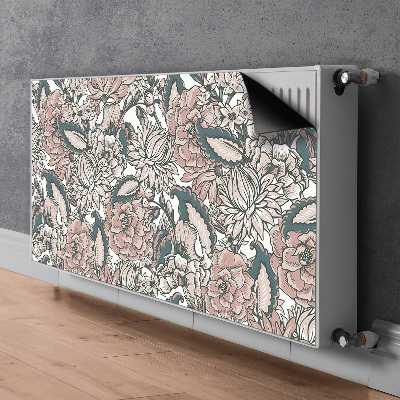 Magnetisk radiatorkåpa Rosa blommor