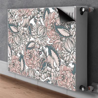 Magnetisk radiatorkåpa Rosa blommor