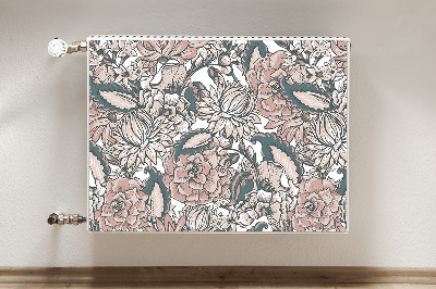 Magnetisk radiatorkåpa Rosa blommor