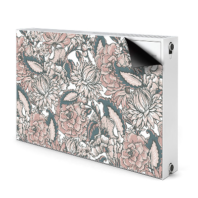 Magnetisk radiatorkåpa Rosa blommor