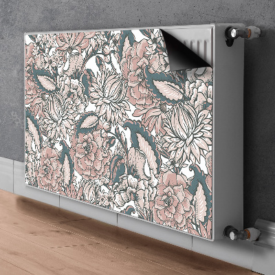 Magnetisk radiatorkåpa Rosa blommor