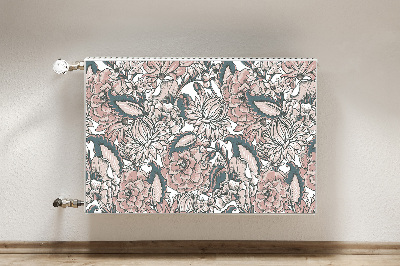 Magnetisk radiatorkåpa Rosa blommor