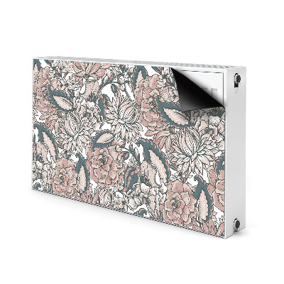 Magnetisk radiatorkåpa Rosa blommor