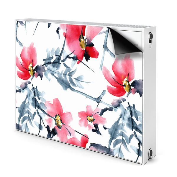 Magnetisk radiatorkåpa Blommönster