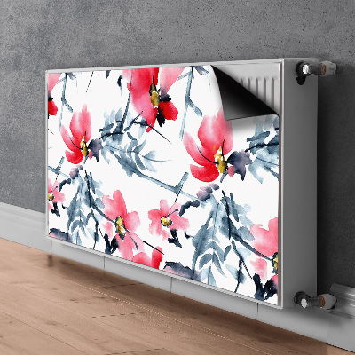 Magnetisk radiatorkåpa Blommönster