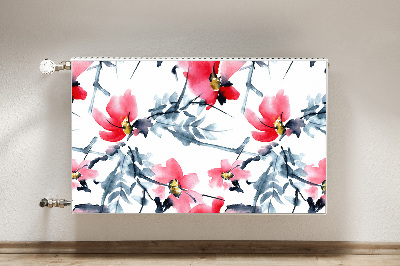 Magnetisk radiatorkåpa Blommönster