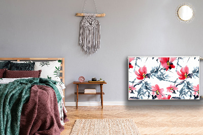 Magnetisk radiatorkåpa Blommönster