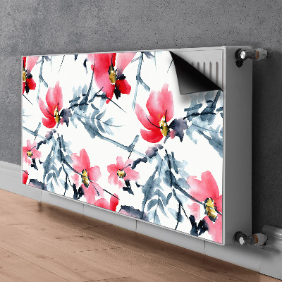 Magnetisk radiatorkåpa Blommönster