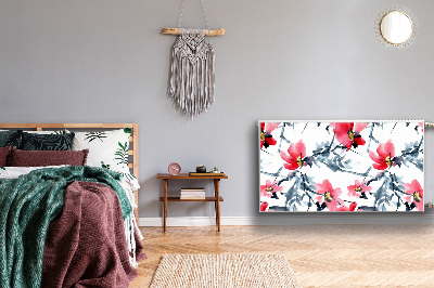 Magnetisk radiatorkåpa Blommönster