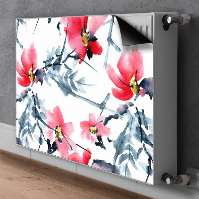 Magnetisk radiatorkåpa Blommönster