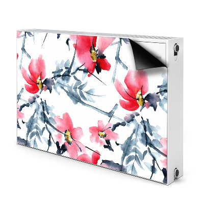 Magnetisk radiatorkåpa Blommönster