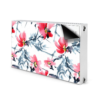Magnetisk radiatorkåpa Blommönster