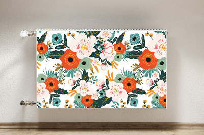 Magnetiskt radiatorskydd Färgglada blommor