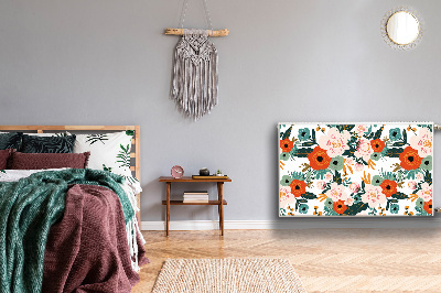 Magnetiskt radiatorskydd Färgglada blommor