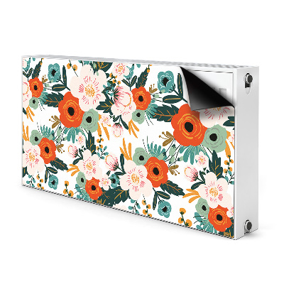 Magnetiskt radiatorskydd Färgglada blommor