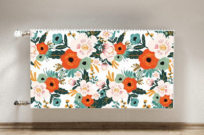 Magnetiskt radiatorskydd Färgglada blommor
