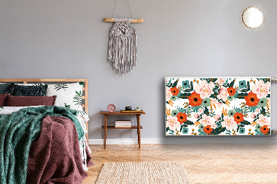 Magnetiskt radiatorskydd Färgglada blommor
