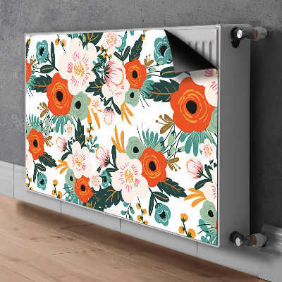 Magnetiskt radiatorskydd Färgglada blommor